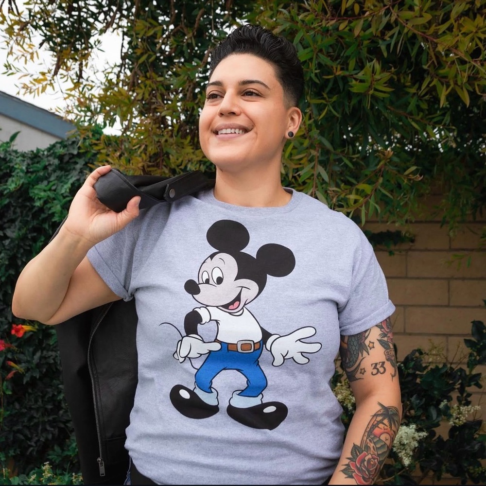 Suavecito x‎ Disney Mickey Mouse Graphic T-Shirt Men’s Large Pachuco Grease Gray
